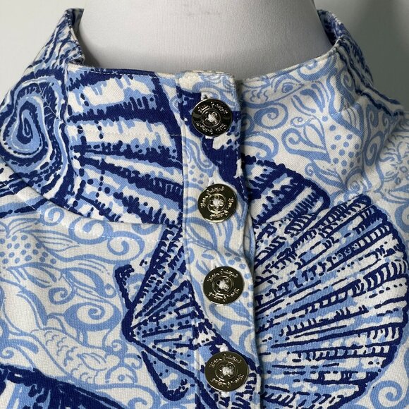 Lilly Pulitzer #28640 Women's Blue White UPF 50+ Captain Shell Pullover Large - Picture 8 of 15